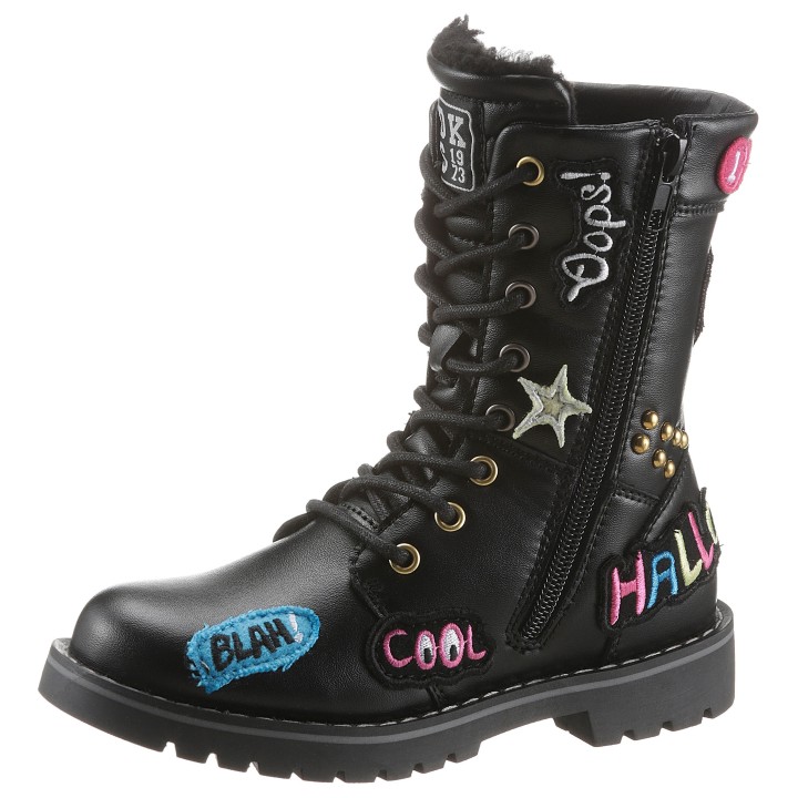 Dockers by Gerli Schnürstiefel, Boots mit bunten Patches