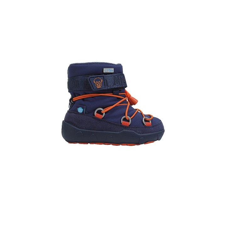 AFFENZAHN Kinder Barfußschuhe -  Stiefel SNOWY ELEFANT blau | 21