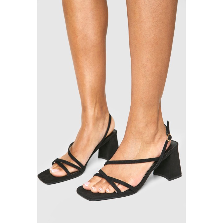 Breite Passform Slingback-Heels Mit Mittelhohem Blockabsatz - Black - 38, Black