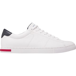 Tommy Hilfiger Sneaker "ESSENTIAL LEATHER DETAIL VUL", mit Kontrastbesatz, Freizeitschuh, Halbschuh, Schnürschuh