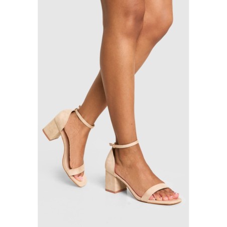 Breite Passform Heels Mit Tiefem Blockabsatz - Nude - 40, Nude