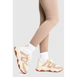 Klobige Sneaker Mit Kontrast-Einsatz - Cream - 37, Cream
