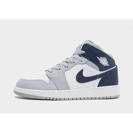 Jordan Air 1 Mid Kinder - White/Wolf Grey/Midnight Navy, White/Wolf Grey/Midnight Navy