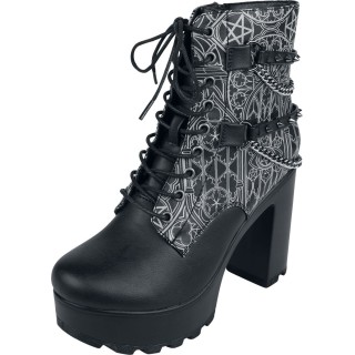 Gothicana by EMP - Gothic High Heel - Boots with Chains and Buckles - EU37 bis EU41 - für Damen - Größe EU37 - schwarz