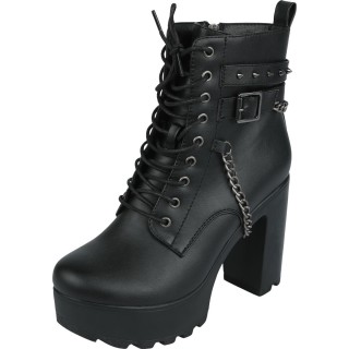 Rock Rebel by EMP  Boots With Belts And Chains  High Heels  schwarz