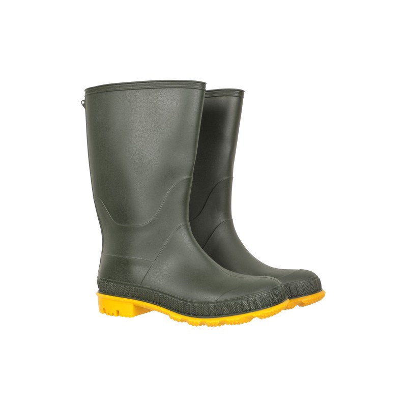 Einfarbige Kinder Gummistiefel - Khaki