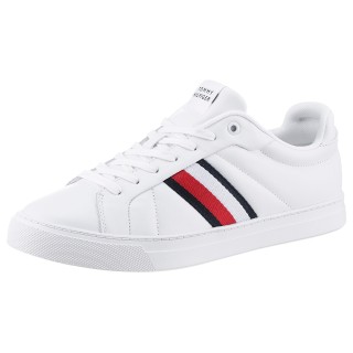 Tommy Hilfiger Sneaker "ICON COURT LTH STRIPES", Schnürschuh, Freizeitschuh, Halbschuh mit gepolstertem Schaftrand