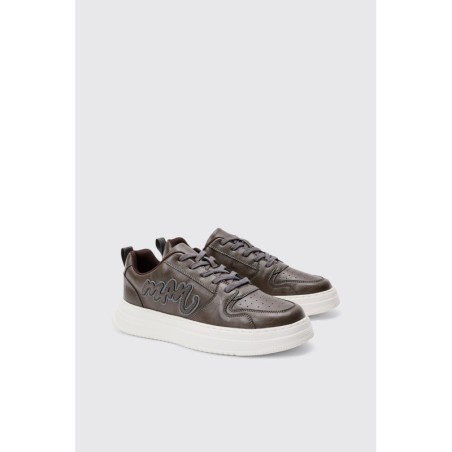 Man PU-Sneaker mit klobiger Sohle - Braun - 43, Braun