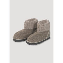 hessnatur Kinderschuhe Hüttenschuh aus Rhönschaf-Schurwolle - braun - Größe 25