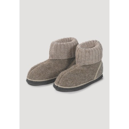 hessnatur Kinderschuhe Hüttenschuh aus Rhönschaf-Schurwolle - braun - Größe 25