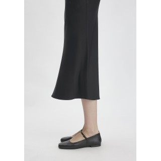 hessnatur Damen Ballerina Mary Jane aus chromfrei gegerbtem Leder - schwarz - Größe 39