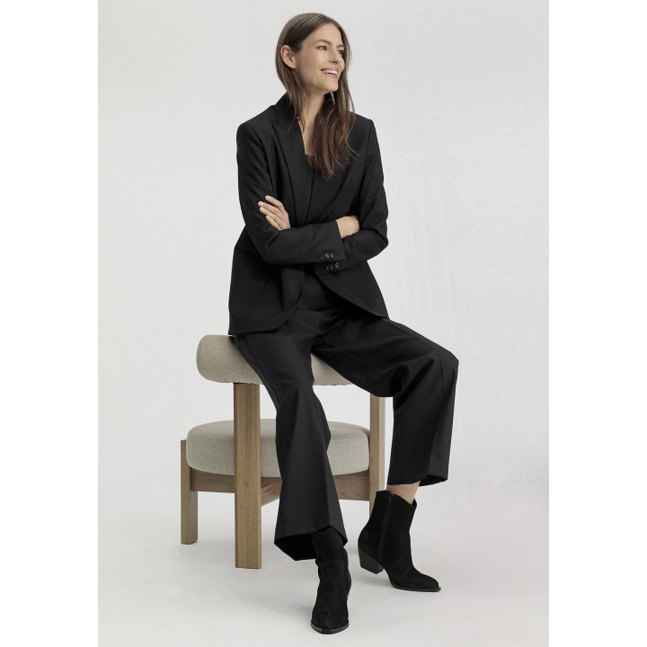 hessnatur Damen Ankle Boots Western aus chromfrei gegerbtem Nubuk-Leder - schwarz - Größe 37