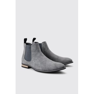 Graue Chelsea-Stiefel aus Wildleder-Imitat - 43, Grau