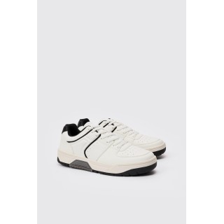 Klobige Sneaker in Schwarz mit Kontrast-Detail - 42, Schwarz