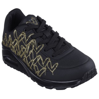 Skechers Sneaker "UNO-GOLDEN HEART", Freizeitschuh, Schnürschuh mit goldfarbenen Mylar-Stickereien