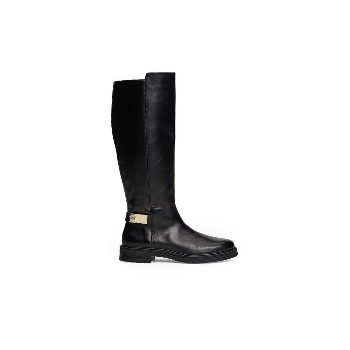 TOMMY HILFIGER Lederstiefel  schwarz | 36