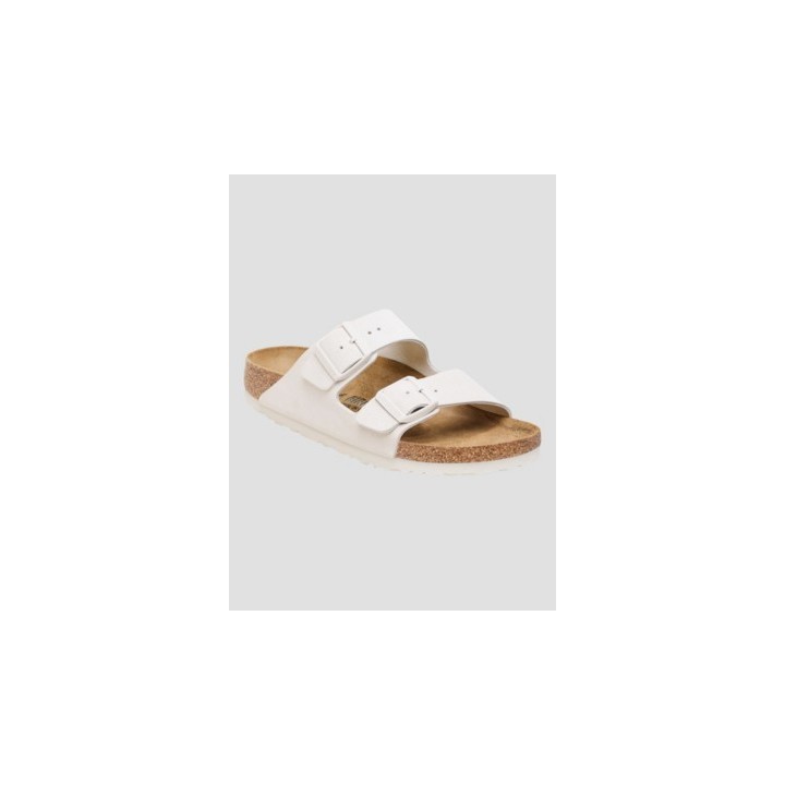 Birkenstock Arizona Suede Leather Sandalen antique white