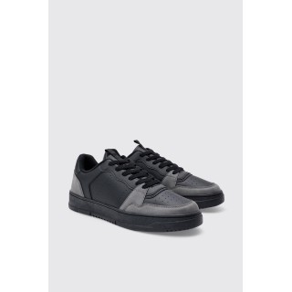 Klobige Sneaker mit Wildleder-Einsatz - Schwarz - 43, Schwarz