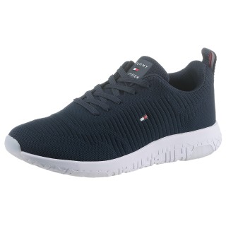 Tommy Hilfiger Sneaker "CORPORATE KNIT RIB RUNNER", mit seitlicher Logoflagge, Freizeitschuh, Halbschuh, Schnürschuh