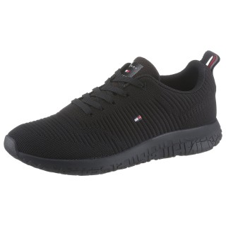Tommy Hilfiger Sneaker "CORPORATE KNIT RIB RUNNER", mit seitlicher Logoflagge, Freizeitschuh, Halbschuh, Schnürschuh