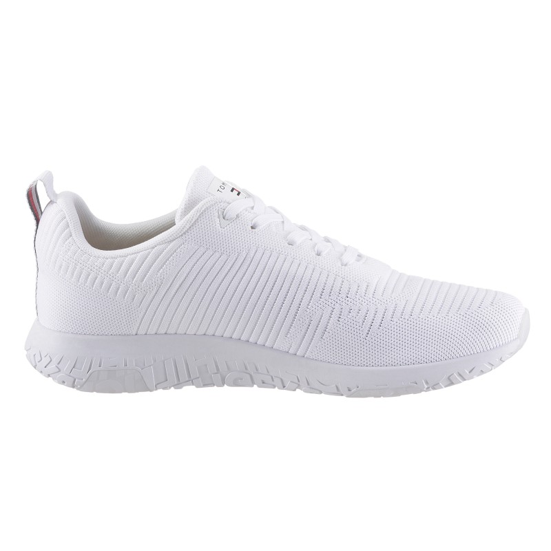 Tommy Hilfiger Sneaker "CORPORATE KNIT RIB RUNNER", mit seitlicher Logoflagge, Freizeitschuh, Halbschuh, Schnürschuh