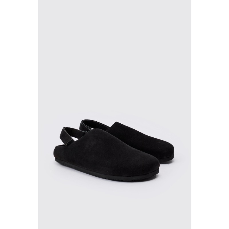 Schwarze Mules aus Wildlederimitat - 43, Schwarz