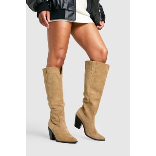 Breite Passform Cowboy-Stiefel - Taupe - 38, Taupe