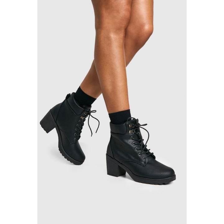 Wanderstiefel Mit Blockabsatz - Schwarz - 39, Schwarz