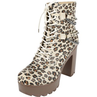 Rock Rebel by EMP - Rock High Heel - Leo High Heel Boots - EU37 bis EU41 - für Damen - Größe EU37 - leopard