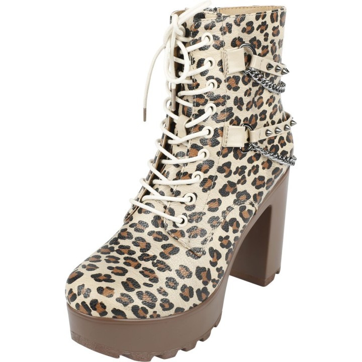 Rock Rebel by EMP - Rock High Heel - Leo High Heel Boots - EU37 bis EU41 - für Damen - Größe EU37 - leopard