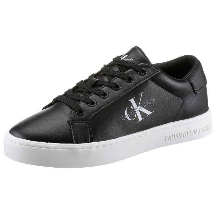 Calvin Klein Jeans Sneaker "CLASSIC CUPSOLE LACEUP LOW LTH", mit kontrastfarbigen Logodruck, Freizeitschuh, Halbschuh, Schnür