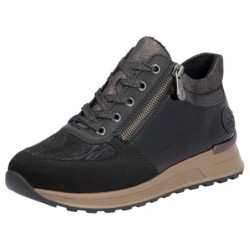 Rieker Sneaker, Freizeitschuh, Halbschuh, Schnürschuh mit seitlichem Reißverschluss