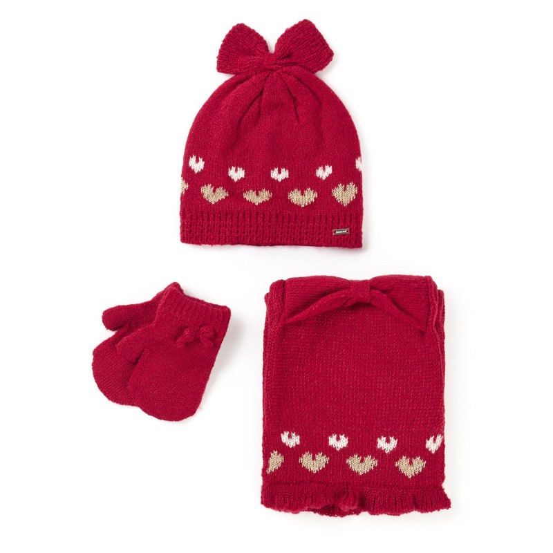 Set Mütze, Schal und Handschuhe Mayoral 10.536 Rot
