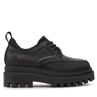 Halbschuhe Calvin Klein Jeans Flatform Laceup Derby Mg Mtl YW0YW01502 Schwarz