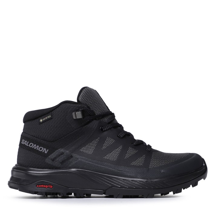 Trekkingschuhe Salomon Outrise Mid Gtx W L47160500 Schwarz