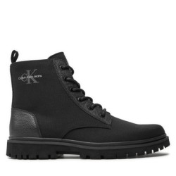 Schnürschuhe Calvin Klein Jeans Eva Boot Mid Laceup Mix Mtr YM0YM00982 Schwarz