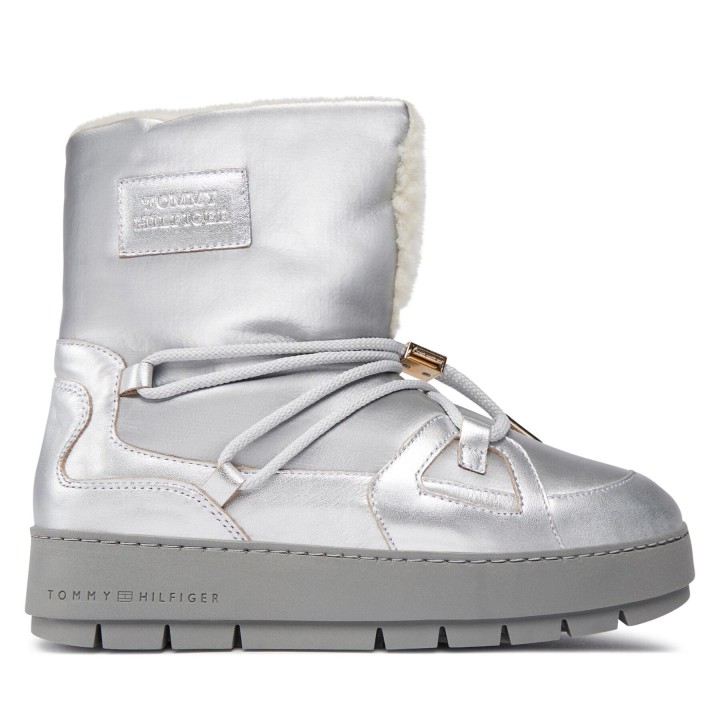 Schneeschuhe Tommy Hilfiger Tommy Essential Silver Snowboot FW0FW07506 Grau