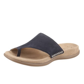 Gabor Zehentrenner, Keilabsatz, Sommerschuh, Dianette mit kontrastfarbiger Stickerei