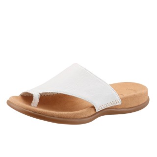 Gabor Zehentrenner, Keilabsatz, Sommerschuh, Dianette mit kontrastfarbiger Stickerei