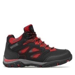 Trekkingschuhe Regatta Holcombe Iep Mid Jnr RKF573 Schwarz