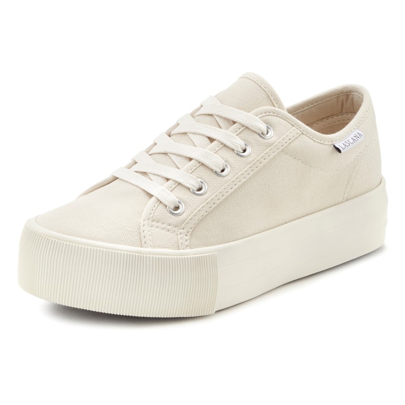 LASCANA Sneaker, Schnürhalbschuh, Freizeitschuh aus Textil mit Plateausohle