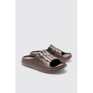 Perforierte Slides mit Skelett-Print - Braun - 42, Braun