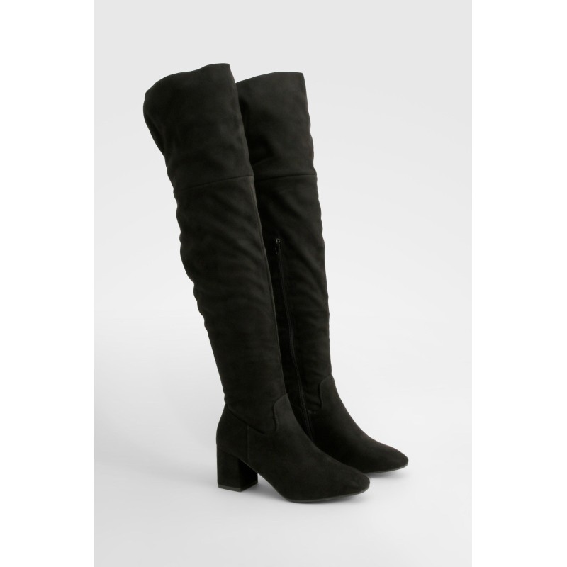 Overknee-Stiefel Mit Blockabsatz - Black - 38, Black