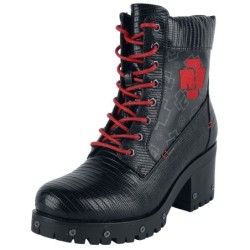 Rammstein Boot - Modell - EU37 bis EU42 - für Damen - Größe EU37 - schwarz/rot  - Lizenziertes Merchandise!