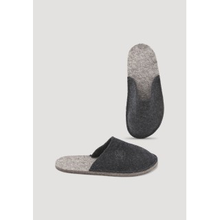 hessnatur Hausschuhe Filz-Pantoffeln aus Schurwolle - grau - Größe 36/37