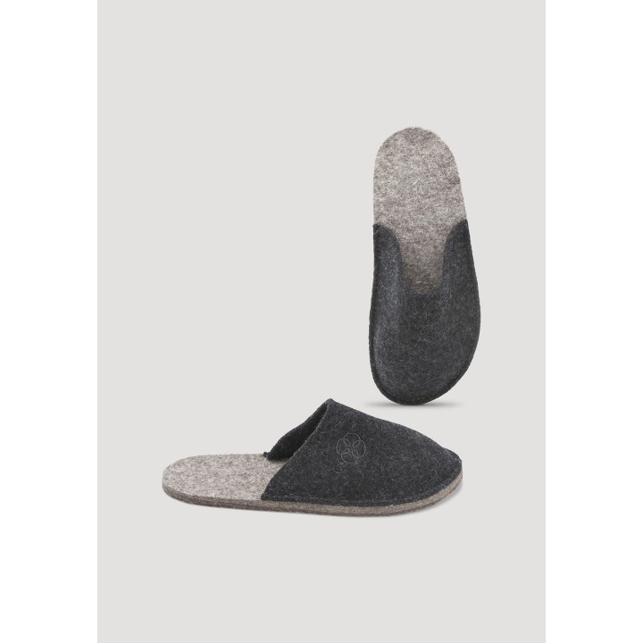 hessnatur Hausschuhe Filz-Pantoffeln aus Schurwolle - grau - Größe 36/37