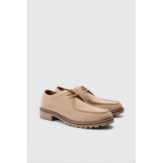 Beige Wildlederimitat-Schuhe - 43, Beige