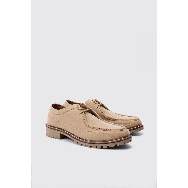 Beige Wildlederimitat-Schuhe - 43, Beige