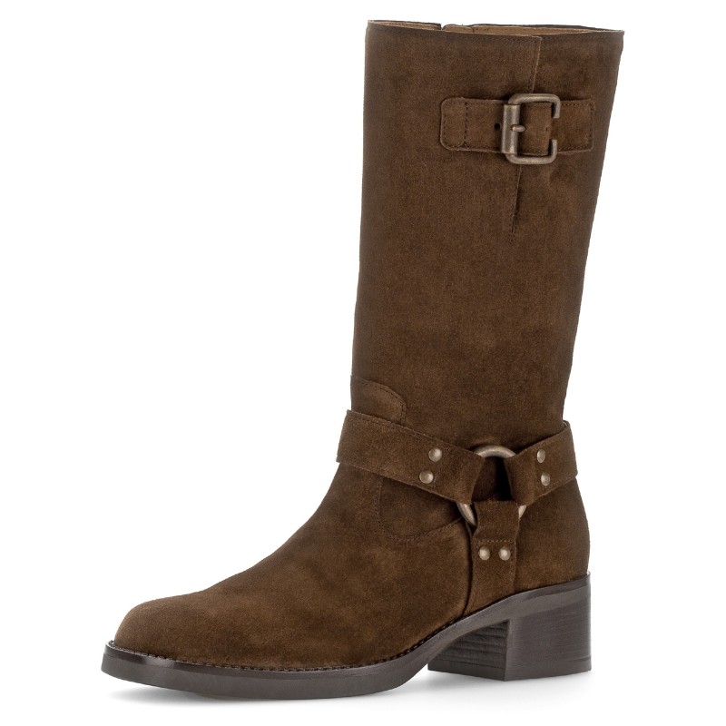Gabor Stiefel, Blockabsatz, Bikerstiefel, Langschaftsiefel mit Best Fitting
