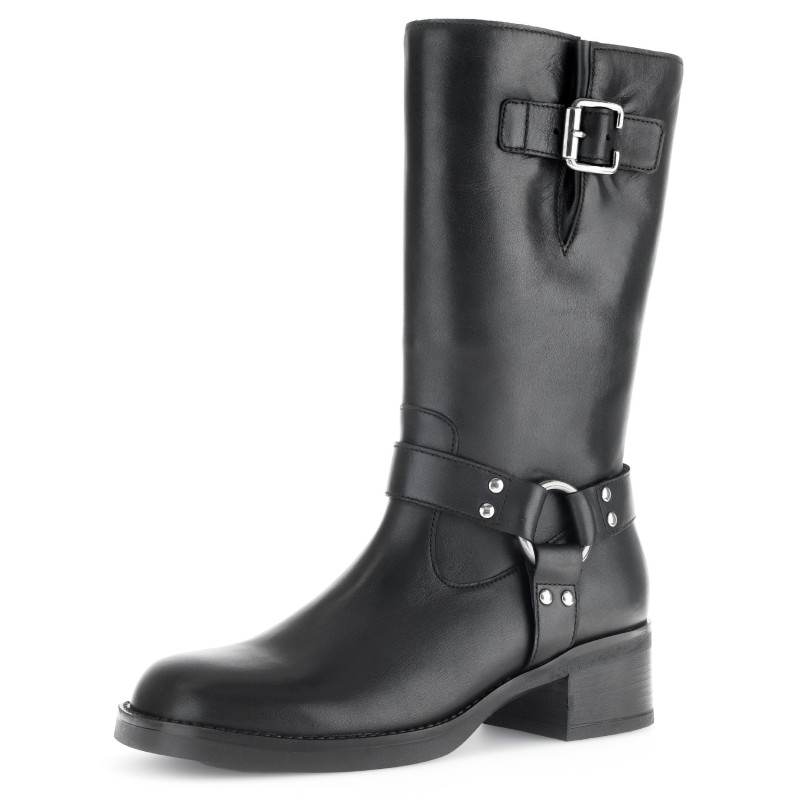 Gabor Stiefel, Blockabsatz, Bikerstiefel, Langschaftsiefel mit Best Fitting